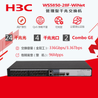 华三（H3C）WS5850-28F-WiNet 24口千兆光口 2千兆网口三层核心交换机绿洲云管理