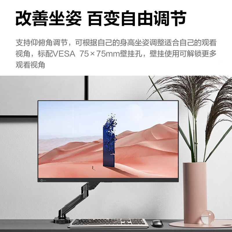 联想(Lenovo)来酷B2413E-R 23.8英寸电脑办公液晶显示器 直面屏 窄边框可壁挂显示器(HDMI+VGA接囗)高清大图