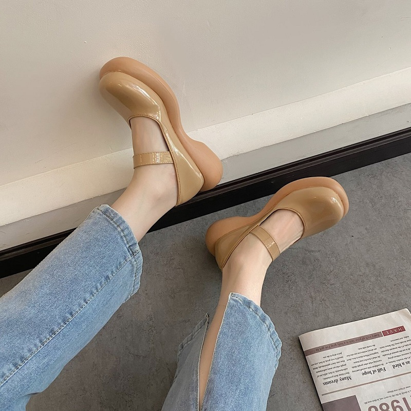 单鞋女夏外穿2021年新款粗跟中跟漆皮鞋欧美百搭一字带玛丽珍女鞋