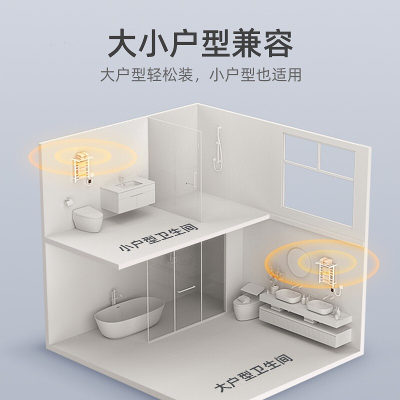 艾芬达NZ02-2[小户型推介]电热毛巾架 多功能置物 智能加热烘干架宝宝衣物