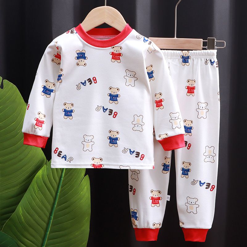 儿童秋衣秋裤套装男童女童春秋透气内衣中大童家居服保暖睡衣高清大图