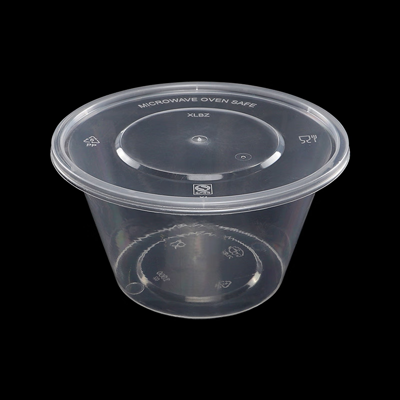 册宣 CX-FH1000大圆款 餐饮透明易撕 1000ml 圆形 300套/箱一次性饭盒
