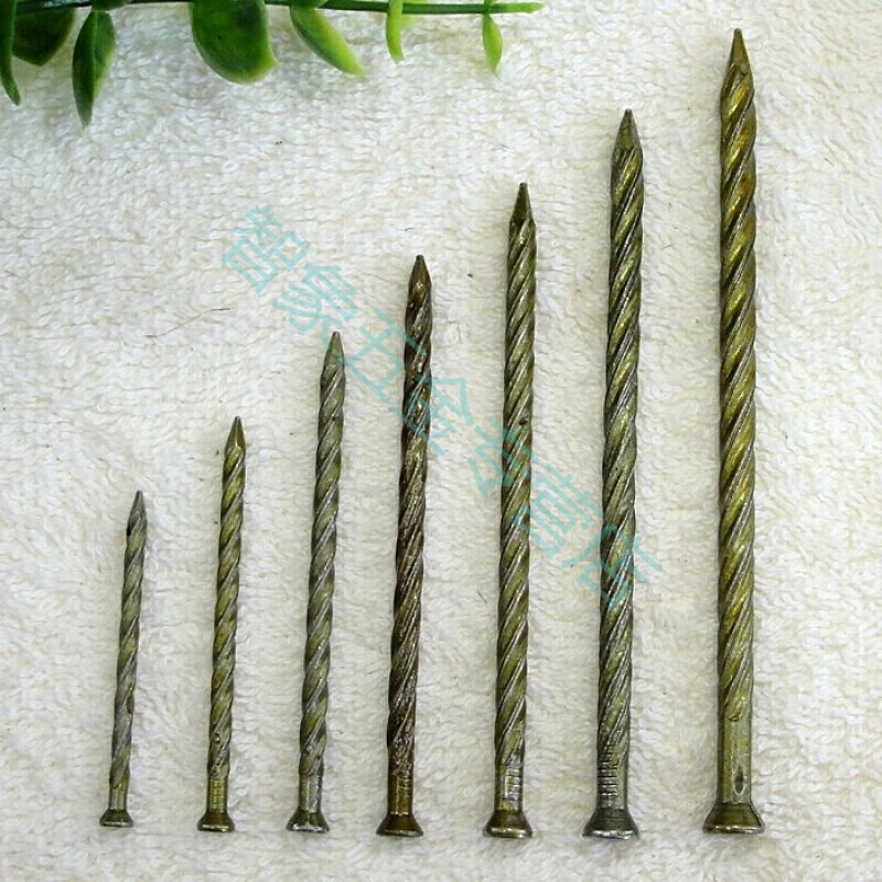 汐岩防松锌搓丝麻花钉托盘环纹钉螺纹地板钉龙骨钉铁钉木工钉子 1.5寸40mm散称1斤高清大图