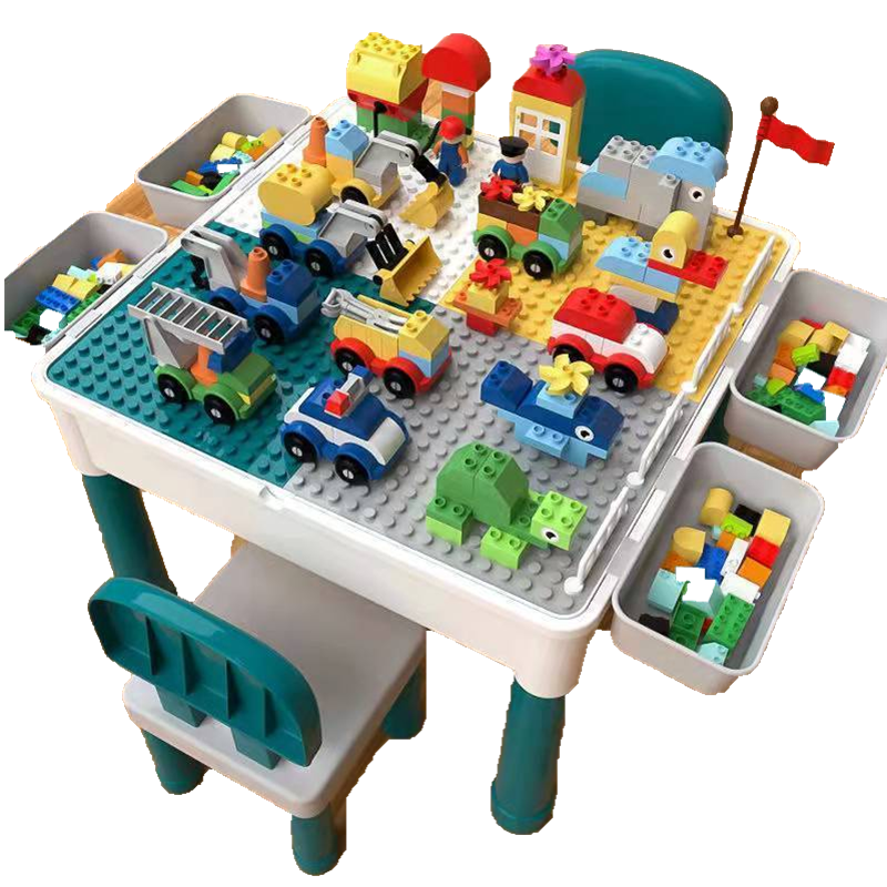 多功能玩具学习桌兼容乐高大颗粒积木儿童玩具承辰男女孩开发智力拼装