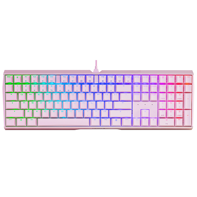 樱桃cherrymx30srgbg803874hsaeu9有线机械键盘全尺寸游戏键盘粉色