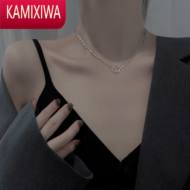 KAMIXIWA圆环项链女2022年新款潮小众设计高级感冷淡风锁骨链饰品