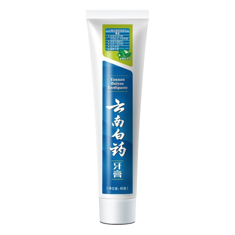 云南白药(YUNNAN BAIYAO) 薄荷清爽型牙膏45克 清新口气高清大图