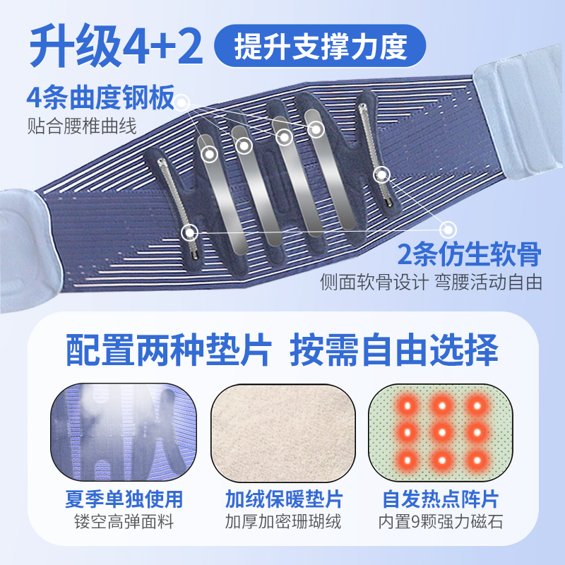 富林(FOLEE) 护腰带 HY-008+腰椎舒缓器YZT-002 腰部固定器 腰椎间盘突出腰肌劳损腰托治疗器保暖腰围子