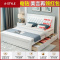 苏宁放心购实木床现代简约1.8米主卧欧式家用1.2m单人床架经济型1.5米双人床A-STYLE家具
