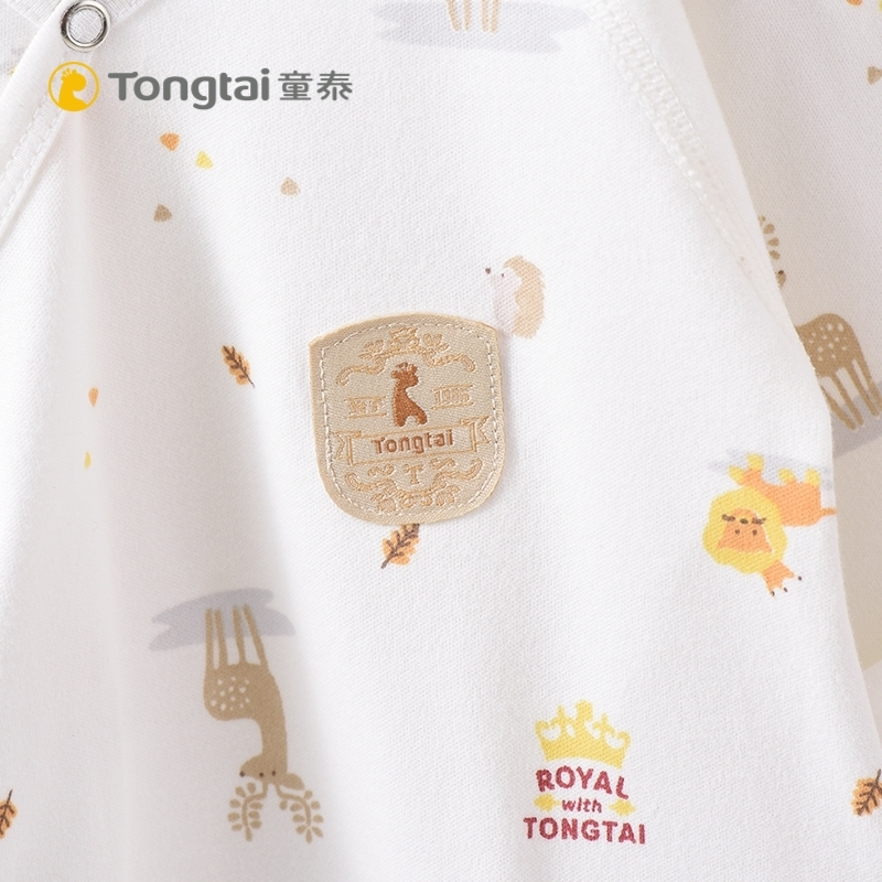 童泰TONGTAI婴儿纯棉蝴蝶哈衣0-3个月初生宝宝侧开系带连体衣爬服