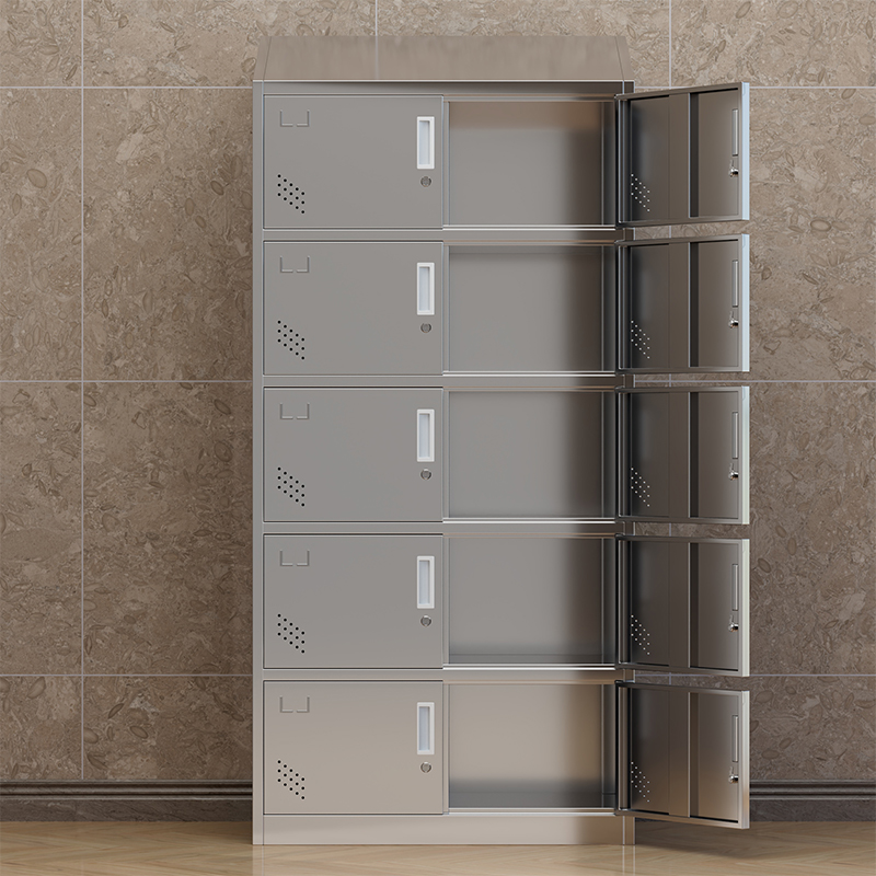 臻远 ZY4111411 201 不锈钢斜顶更衣柜员工宿舍储物柜 十门更衣柜高清大图