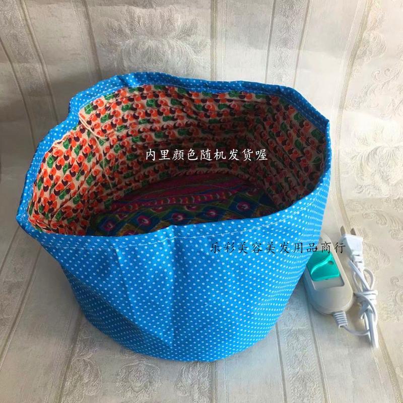 老式电帽天津加热帽焗油帽理发店烫染护理帽养发馆用帽蒸发帽防水 1个花电帽 颜色随机