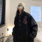 YUANSU棒球服男潮流宽松飞行员冬季加绒加厚夹克潮牌炸街情侣装拼接外套夹克
