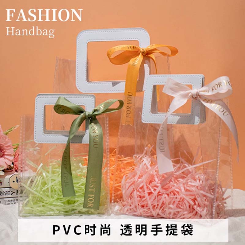 手提袋 白色透明,中号17.5*8*20cm高清大图