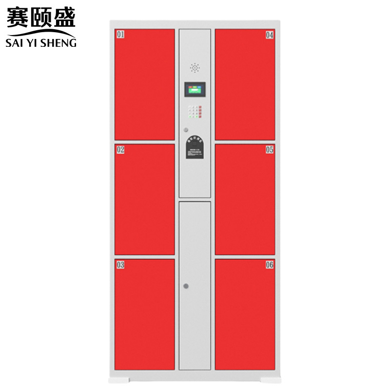 赛颐盛电子存包柜指纹密码6门台