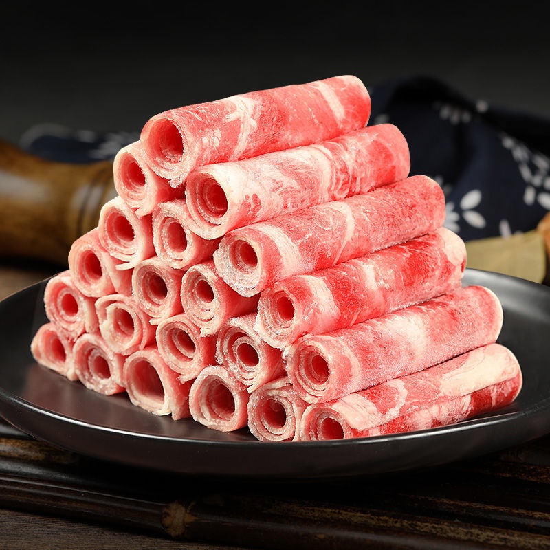 新鲜雪花肥牛卷冷冻牛肉卷 火锅食材牛肉片非澳洲 肥