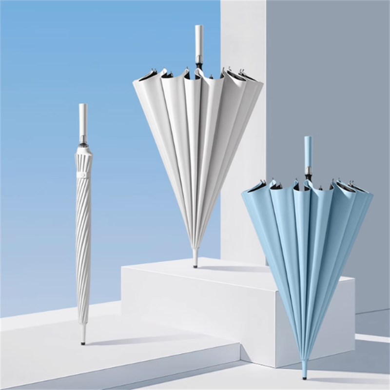 美度 16骨黑胶加固抗风 晴雨两用长柄伞M1609 颜色随机发