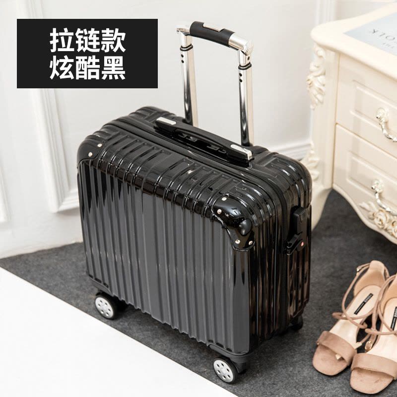 小型行李箱女18寸铝框登机箱迷你拉杆箱男旅行箱万向轮密码箱子图片