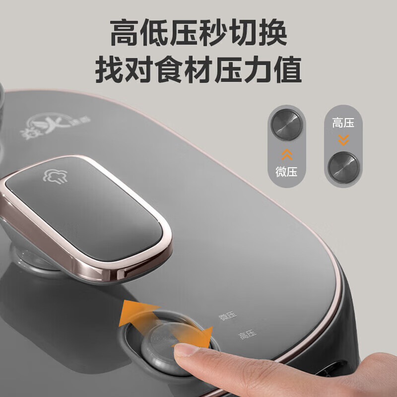 美的(Midea)速嫩感电压力锅家用双胆高压电饭锅全自动智能预约开盖火锅煲汤煮小米粥 MY-C5933高清大图