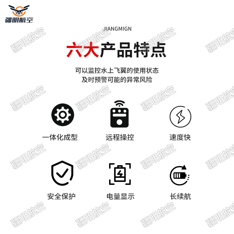 疆明航空 水域救援机器人智能救生圈EPP大浮力遥控救生圈GPS一键返航U型水上救援飞翼R3000-GPS高清大图