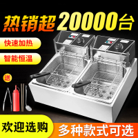 油炸锅商用摆摊薯条电炸锅薯塔法耐(FANAI)电炸炉大容量炸串油炸机煤燃气 双缸*10L电炸炉-加厚定时款
