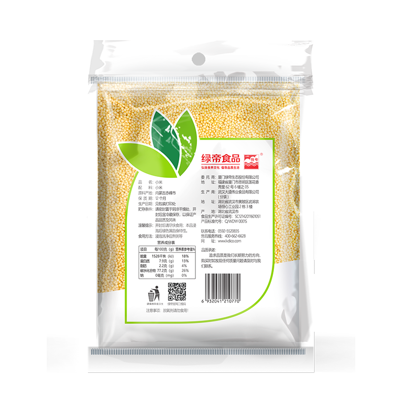 绿帝小米350g*3袋高清大图