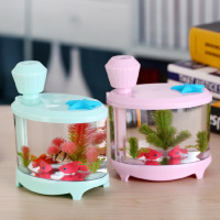 迷你USB鱼缸加湿器纳丽雅(Naliya)家用空调房卧室 鱼缸灯加湿大容量孕妇婴儿 粉红色