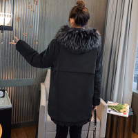 SUNTEK微胖女人冬季加厚大毛领棉衣服胖妹妹洋气穿搭风衣加大码冬装外套风衣