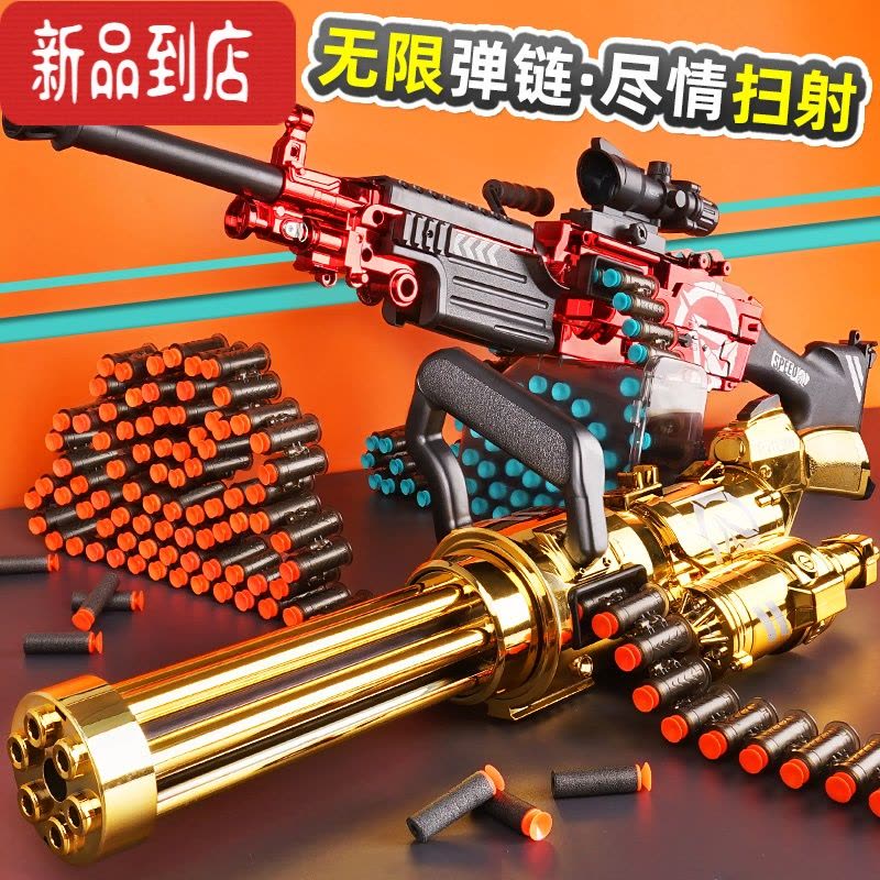 真智力M249电动连发软弹枪儿童玩具枪男孩轻机关枪仿真加特林重机枪狙击图片