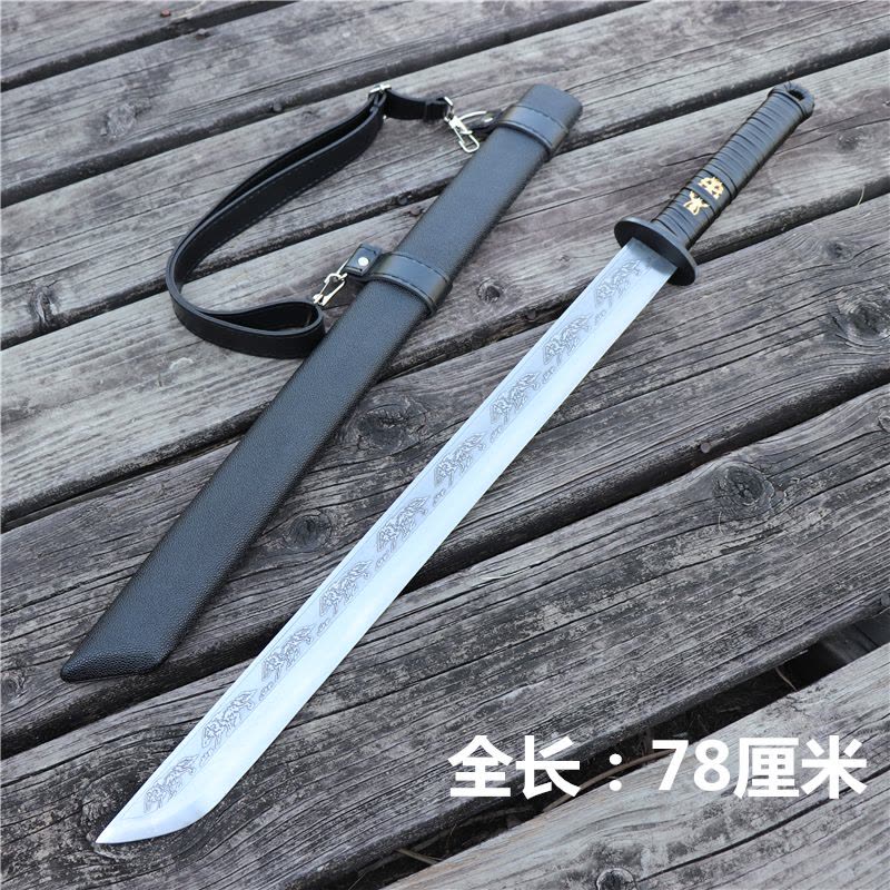 唐横刀锰钢刀具一体长刀剑车载防身冷兵器汉唐宝剑武术镇宅未开刃