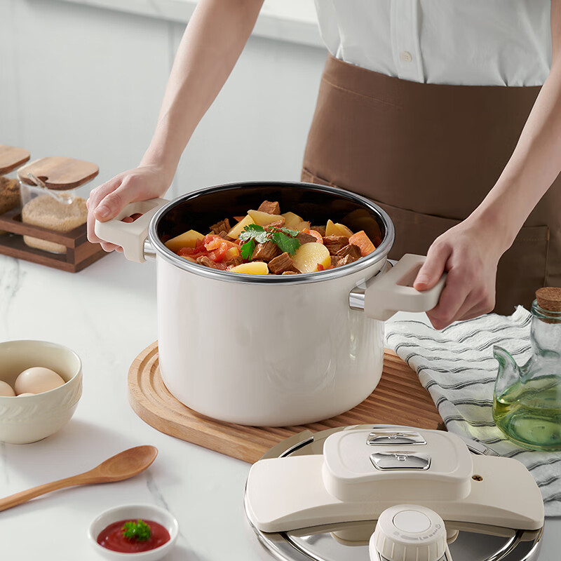 德世朗(DESLON) 钛珐琅高压多用锅DFS-G845-WH 6L 白色(单位:个)高清大图