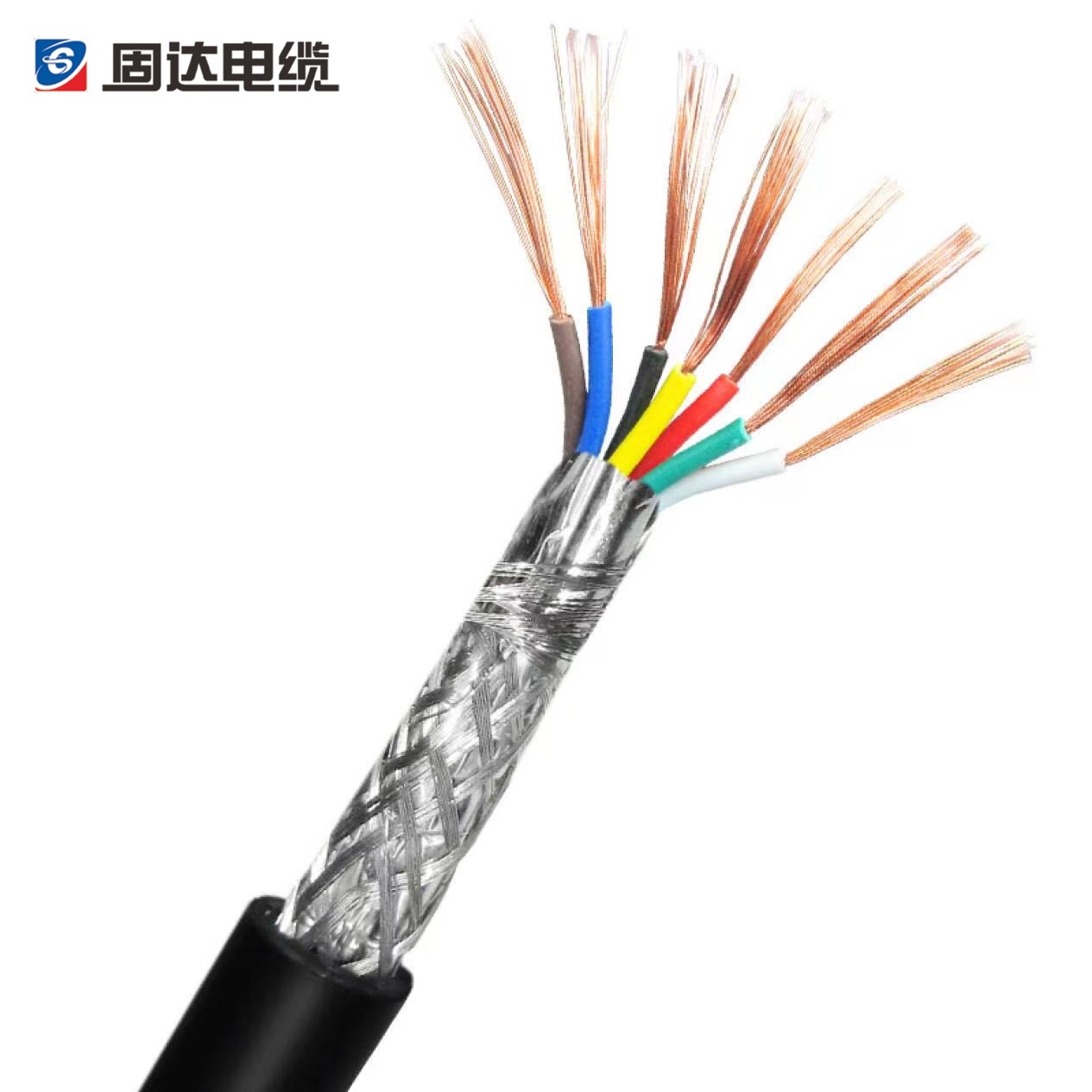 固达电缆 铜芯软电线 ZR-RVVP-2*1.5 卷 100米/卷 黑色