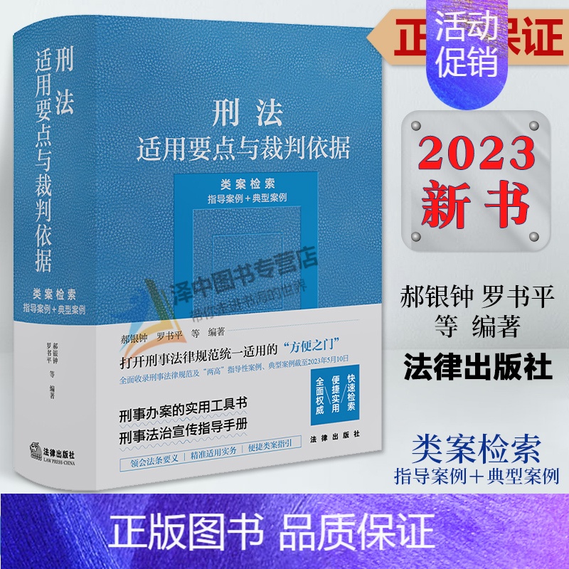 [正版]2023新 刑法适用要点与裁判依据 类案检索 指导案例+典型案例 郝银钟 罗书平 刑事办案实用工具书 978