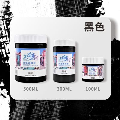丙烯颜料防水套装diy画画美术用品涂鸦白色颜料手绘鞋子100ml工具|黑色 100ml