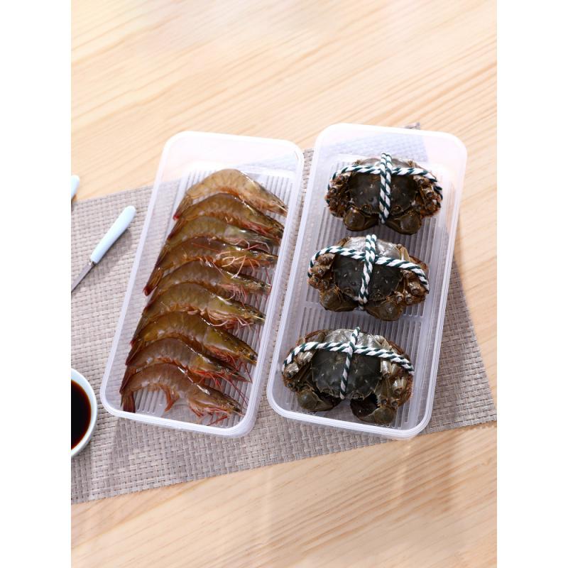 家柏饰(CORATED)密封透明食品收纳盒塑料有盖冰箱冷冻冷藏保鲜盒沥水长方形大小号高清大图
