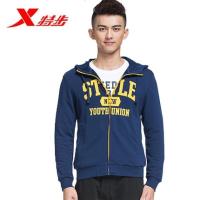 特步（Xtep）男装外套春季正品男连帽针织衫休闲运动卫衣外套