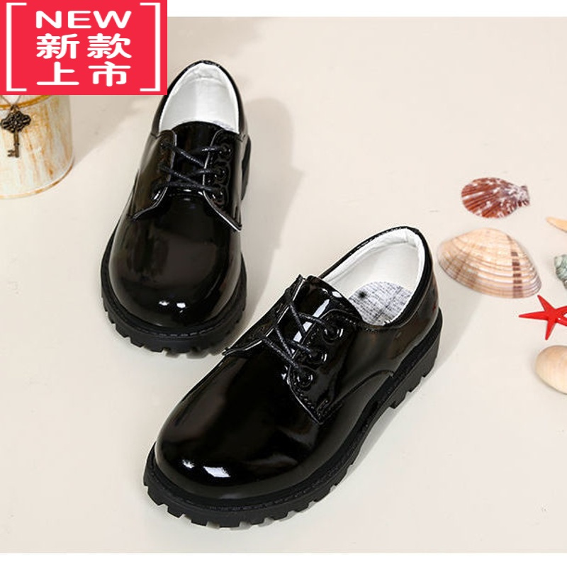 可莉允男女童皮鞋六一儿童节舞蹈鞋主持黑白色亮面学生大合唱皮鞋表演鞋运动休闲鞋