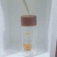韩版可爱奶瓶水杯成人创意个性玻璃杯韩版女学生便携迷你带盖杯子 卡通玻璃杯无奶嘴 单杯