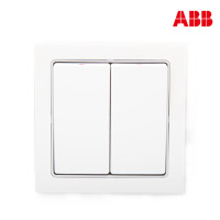ABB开关插座 德宁雅白 双联/二位/二开单控开关面板86型AN102