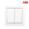 ABB开关插座 德宁雅白 双联/二位/二开单控开关面板86型AN102