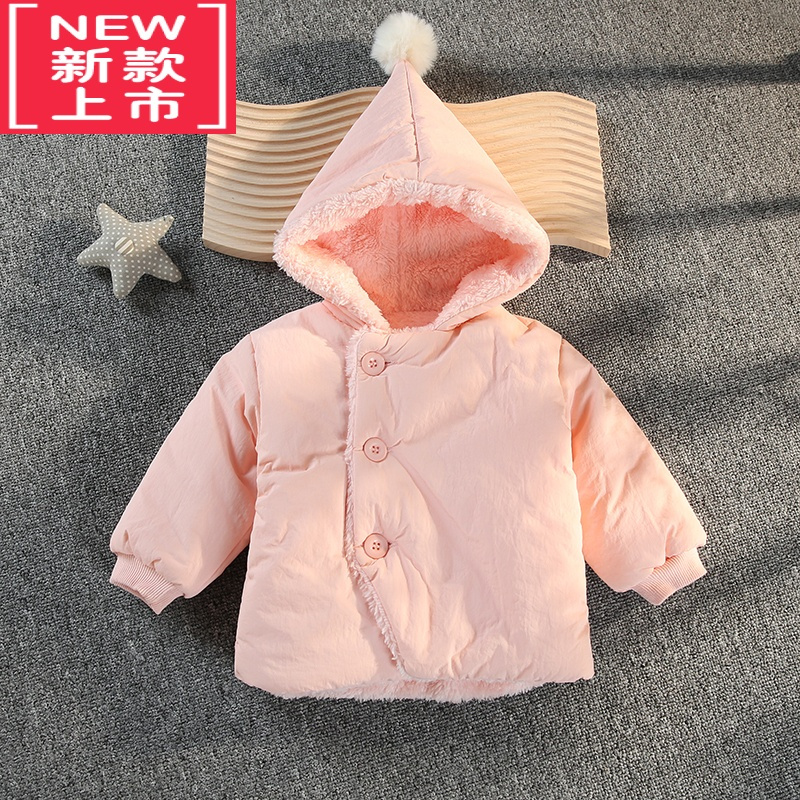 可莉允冬季男女宝宝加绒外套过年服洋气新年红色外出服婴儿保暖棉衣棉服