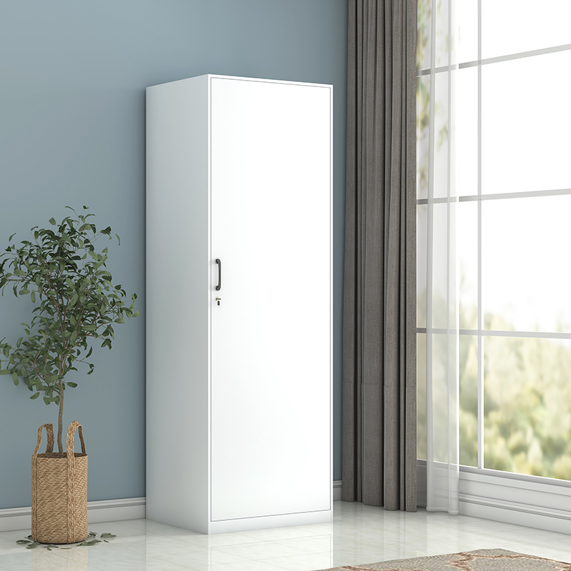 臻远钢制阳台柜单门更衣柜储物柜荷花白 防锈防晒