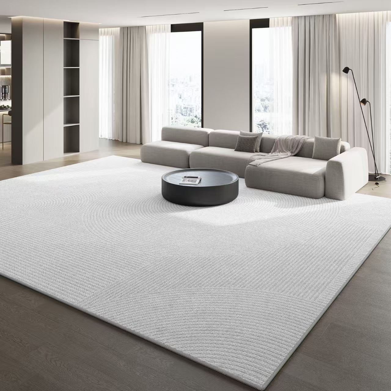 地毯客厅2024新款轻奢高级感沙发茶几脚垫家用奶油风卧室床边地垫 云简-清风 140*200CM【适合2-3人沙发】【无