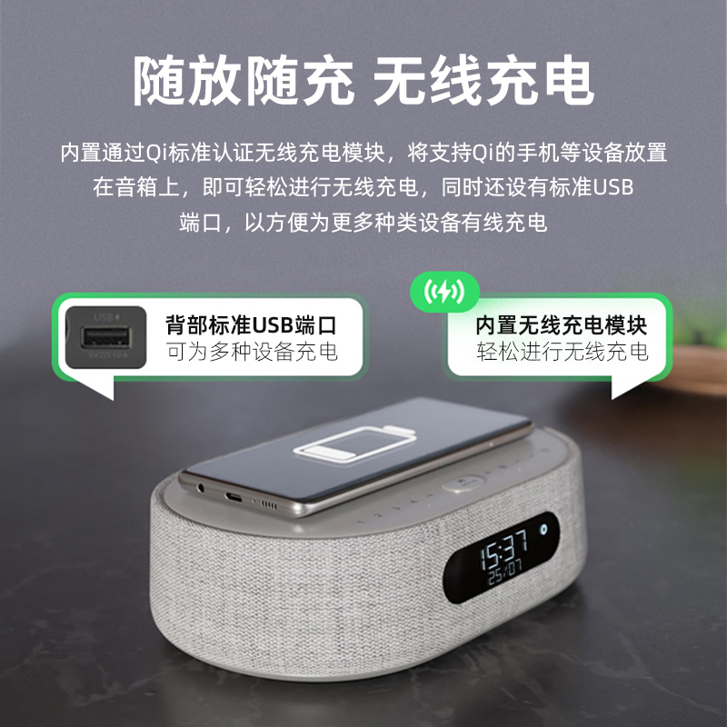 哈曼卡顿 CITATION OASIS 灰色FM 音乐绿洲 人工智能音箱 带收音机和无线充电 支持Wi-Fi高清大图