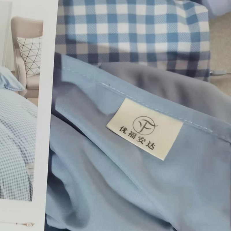 优福安达ZT20230029 水洗棉枕套 全棉色织枕头套 2只一对装高清大图