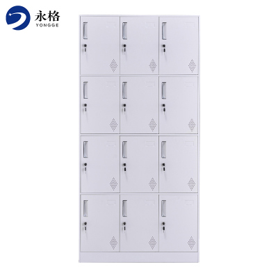 永格钢制十二门门更衣柜员工储物柜健身房带锁换衣柜家用衣柜厂家直销