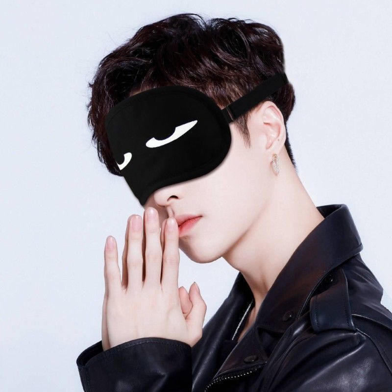 y全黑眼罩黑色眼罩男生睡眠专用遮光睡觉女个性表情搞笑午休眼睛罩