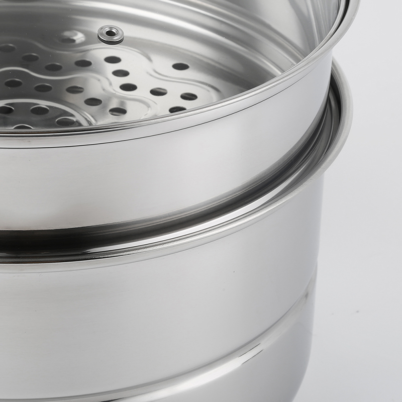 德世朗 蒸蒸日上两层多用蒸锅DFS-Z018C 一锅多用烹饪进度一目了然26cm