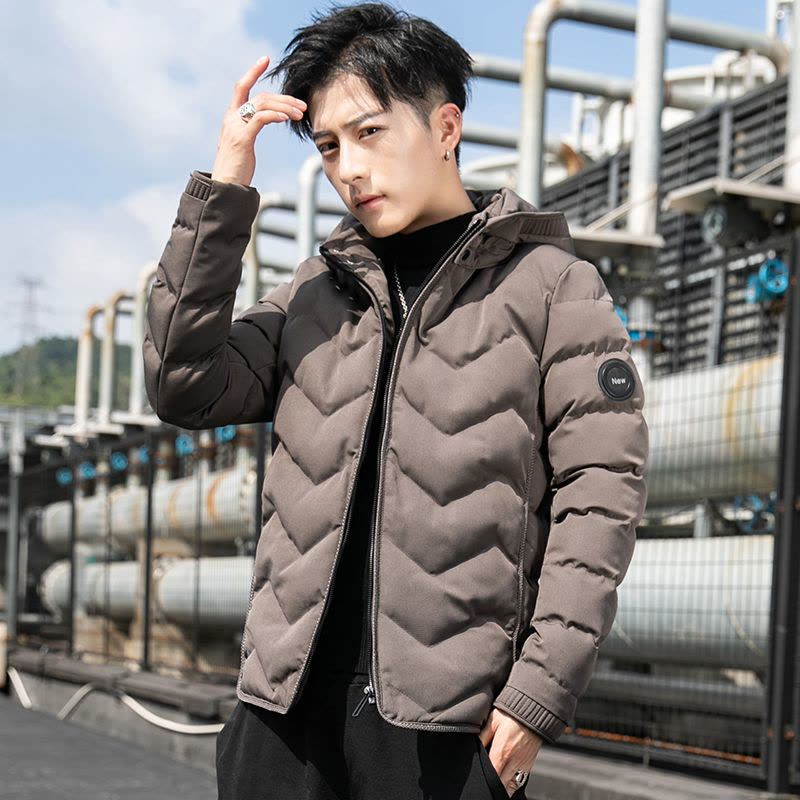 YUANSU2020新款男士棉衣短款连帽冬衣棉服外套冬季袄子冬装棉袄帅气衣服棉衣图片