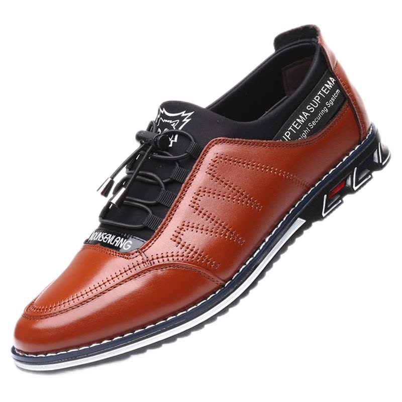 新款真皮男士休闲鞋时尚青年男鞋头层牛皮皮鞋透气韩版英伦单鞋男休闲鞋子 男图片